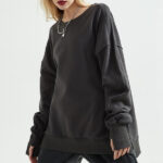 Custom Women's High Street Sweatshirt|  Woolly Hoodie|Crew Neck Niche Dark Vibe Hoodie - Image 3