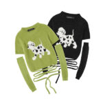 Custom Women's Knit Crop Top| Imitation Mink Hair Puppy Pattern Trendy Casual Short Sleeve Raglan Sleeve Top - Image 5