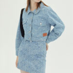 Custom Women's Jeans Set| Embossing Trendy Casual Jeans Dress Set| Button Fashion Street Tide Set - Image 3