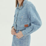 Custom Women's Jeans Set| Embossing Trendy Casual Jeans Dress Set| Button Fashion Street Tide Set - Image 4