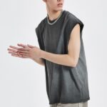 Wholesale High Street Wash T shirts| 100% Cotton Hip Pop Tank Top In Stock| Mens Casual Gradiant Sports T shirts On Sale - Image 5