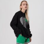 Custom Puff Print Sweatshirt Women Crewneck Cotton French Terry With Flocking - Image 4