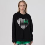 Custom Puff Print Sweatshirt Women Crewneck Cotton French Terry With Flocking