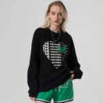 Custom Puff Print Sweatshirt Women Crewneck Cotton French Terry With Flocking - Image 3