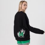 Custom Puff Print Sweatshirt Women Crewneck Cotton French Terry With Flocking - Image 5