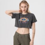Custom Washed Printing Crop T-shirts| Custom Women's 100% Cotton Crop T-shirts| Wholesale Hip-pop Crop T-shirts - Image 5