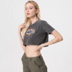 Custom Washed Printing Crop T-shirts| Custom Women's 100% Cotton Crop T-shirts| Wholesale Hip-pop Crop T-shirts - Image 4