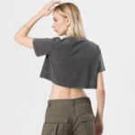 Custom Washed Printing Crop T-shirts| Custom Women's 100% Cotton Crop T-shirts| Wholesale Hip-pop Crop T-shirts - Image 6