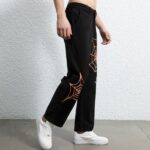 Stock Mens Fashion Trousers| Cobweb Embroidery Pattern Trousers| Men's High Street Pants|Loose Fit Hip-pop Trousers For Men - Image 3