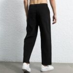 Stock Mens Fashion Trousers| Cobweb Embroidery Pattern Trousers| Men's High Street Pants|Loose Fit Hip-pop Trousers For Men - Image 2