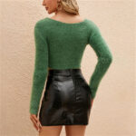 Custom Womens Sexy Sweaters| V-neck Crop Sweaters For Lady| Women's Fashion Long Sleeve Sweaters Manufacturer - Image 6