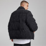 Custom Men's Corduroy Cotton Coat| Custom Letter Embroidery Cotton Coat| Wholesale American Street Cotton Coat - Image 4