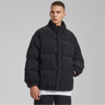 Custom Men's Corduroy Cotton Coat| Custom Letter Embroidery Cotton Coat| Wholesale American Street Cotton Coat - Image 3