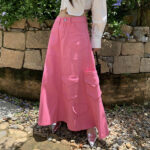 Custom Women's Tooling Denim Skirt | Autumn Heavy Industry Design Skirt | Multiple Pocket Umbrella Skirt - Image 4