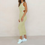 Wholesale Round Neck Pullover Dress| Women's Hollow-out Sexy Dress| Sleeveless Long Wrap-Hip Dress - Image 6