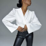 Custom Women's Autumn Satin Shirts| Custom Bow Short Shirts| Wholesale Fashion Shirts - Image 6