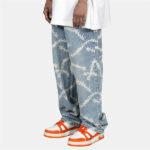 Custom Men's Hip-hop Loose Jean Pants| Custom Print Long Jean Pants| Wholesale Straight Jean Pants - Image 6