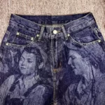 Vintage Wash Graffiti Jeans Men | Straight Leg Denim Pants | Digital Print | Suppliers of Clothing - Image 2