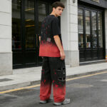 Ripped Jeans with Rhinestones & Splatter Paint | Distressed Pants | Custom Streetwear Manufacturer - Image 5