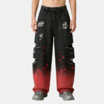 Ripped Jeans with Rhinestones & Splatter Paint | Distressed Pants | Custom Streetwear Manufacturer