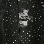 Ripped Jeans with Rhinestones & Splatter Paint | Distressed Pants | Custom Streetwear Manufacturer - Image 2