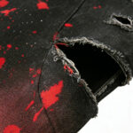 Ripped Jeans with Rhinestones & Splatter Paint | Distressed Pants | Custom Streetwear Manufacturer - Image 3