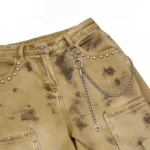 Distressed Cargo Pants | Splatter Dye & Ripped Design | Custom Streetwear Manufacturer - Image 2