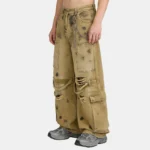 Distressed Cargo Pants | Splatter Dye & Ripped Design | Custom Streetwear Manufacturer - Image 3