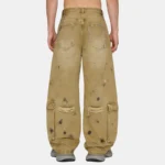 Distressed Cargo Pants | Splatter Dye & Ripped Design | Custom Streetwear Manufacturer - Image 4