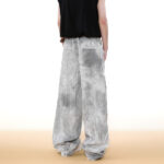 Vintage Double Waist Cargo Jeans | Distressed Wash | Wide-Leg Design | OEM Streetwear - Image 8