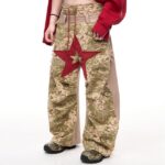 Camouflage Frayed Patchwork Wide-Leg Pants | Vintage Wash | Custom Streetwear Manufacturer - Image 5