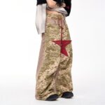 Camouflage Frayed Patchwork Wide-Leg Pants | Vintage Wash | Custom Streetwear Manufacturer - Image 4