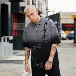 Dip Dye 3D Embroidery Polo Shirt | Gothic Thorn Pattern | Custom Streetwear Manufacturer - Image 4