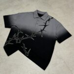 Dip Dye 3D Embroidery Polo Shirt | Gothic Thorn Pattern | Custom Streetwear Manufacturer - Image 6