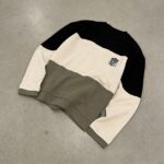 Men's Waffle Knit Patchwork Crewneck Sweatshirt | Embroidered Patches | Custom Streetwear Manufacturer - Image 3