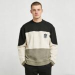 Men's Waffle Knit Patchwork Crewneck Sweatshirt | Embroidered Patches | Custom Streetwear Manufacturer - Image 6