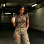 Leopard Cropped Baby Tee | Slim Fit | Stretch Fabric | Casual Daily | Custom Streetwear Manufacturer - Image 2