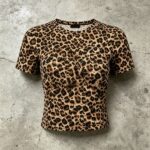 Leopard Cropped Baby Tee | Slim Fit | Stretch Fabric | Casual Daily | Custom Streetwear Manufacturer - Image 5
