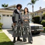 Spray Dye DTG Print Acid Washed Cargo Capri Jeans | Loose Wide Leg Multi Pocket High Waist | Streetwear Manufacturer - Image 4