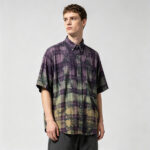 Spray Dye Plaid Short Sleeve Shirt | 100% Cotton turn-down collar | Custom Streetwear Manufacturer - Image 7