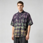 Spray Dye Plaid Short Sleeve Shirt | 100% Cotton turn-down collar | Custom Streetwear Manufacturer