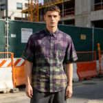Spray Dye Plaid Short Sleeve Shirt | 100% Cotton turn-down collar | Custom Streetwear Manufacturer - Image 6