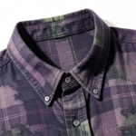 Spray Dye Plaid Short Sleeve Shirt | 100% Cotton turn-down collar | Custom Streetwear Manufacturer - Image 4