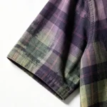 Spray Dye Plaid Short Sleeve Shirt | 100% Cotton turn-down collar | Custom Streetwear Manufacturer - Image 5