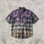 Spray Dye Plaid Short Sleeve Shirt | 100% Cotton turn-down collar | Custom Streetwear Manufacturer - Image 9
