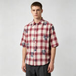 Heat Transfer Print Floral Plaid Short Sleeve Shirt | 100% Cotton | Custom Streetwear Manufacturer