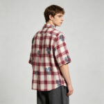 Heat Transfer Print Floral Plaid Short Sleeve Shirt | 100% Cotton | Custom Streetwear Manufacturer - Image 4