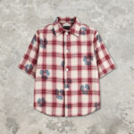 Heat Transfer Print Floral Plaid Short Sleeve Shirt | 100% Cotton | Custom Streetwear Manufacturer - Image 6
