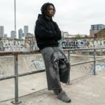 Washed DTG Print Pearl Bead Distressed Wide Leg Capri pants | Heavy French Terry Fabric | OEM Streetwear - Image 4