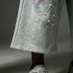 DTG Galaxy Print Pearl Bead Rhinestone Capri pants | French Terry Drawstring Waist | OEM Streetwear - Image 3